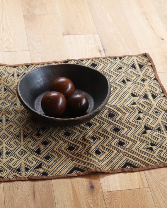 African Textile Kuba Fabric A｜アフリカンテキスタイル クバ布（草