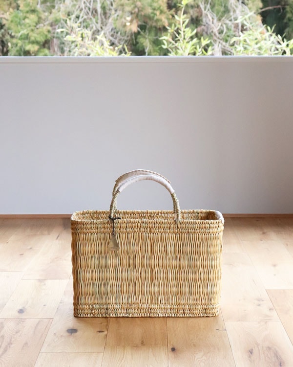 WARANGWAYAN ワランワヤン｜ストローバスケット 深型 ホワイト M 