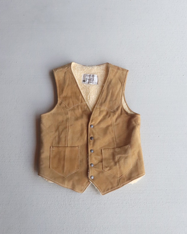 Vintage 80s Jo-o-Kay Suede Boa Vest (M)