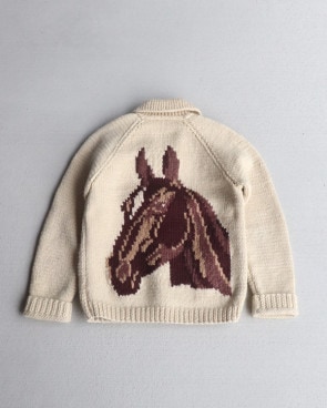 Vintage 70s Horse COWICHAN Cardy WOMEN S)