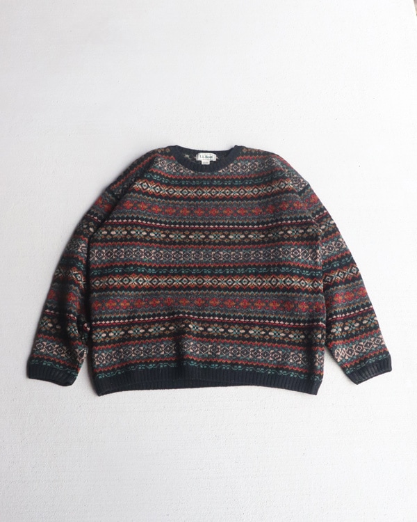 Vintage 80s Fair Isle L.L.Bean Wool Sweater (L)