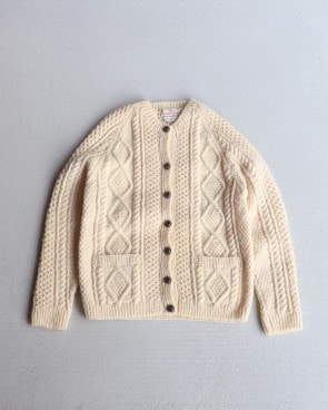 Vintage 80s Fisherman Wool Cardy (WOMEN L)