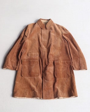 Vintage 40s Brown All-Weather Corduroy Coat (L)