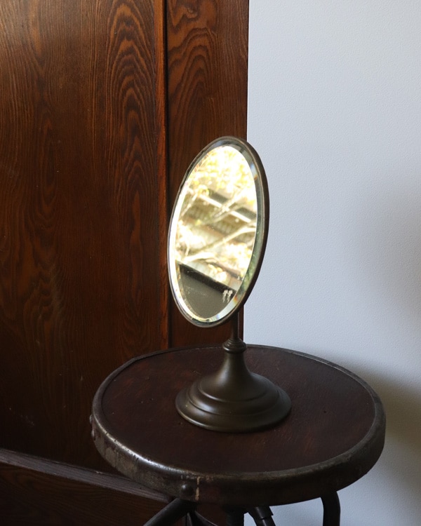 Early Brass Oval Stand Mirror B｜アーリーブラスオーバルスタンドミラー B