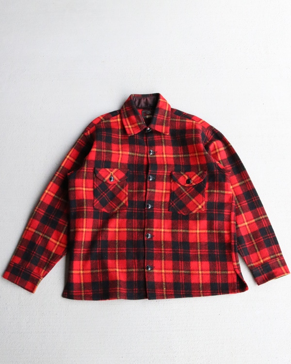 Vintage 70s Plaid JOHNSON Wool Shirt (XL)
