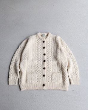 Vintage 80s Fisherman Wool Cardy (WOMEN XL)