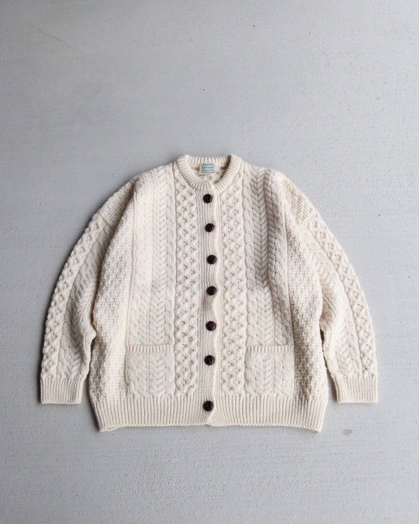 Vintage 80s Fisherman Wool Cardy (WOMEN XL)