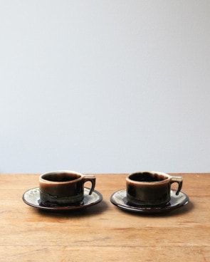 Brown Drip Cup&Saucer Aå֥饦ɥå åס A
