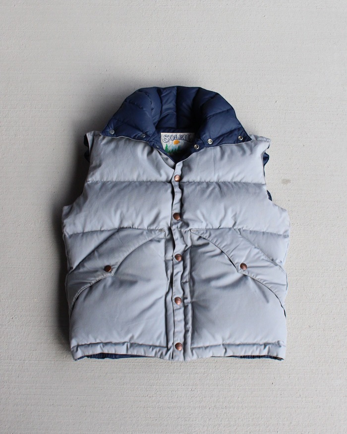 Vintage 80s Gray SOLEIL DOWN Down Vest (XS)