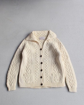 Vintage 80s Fisherman Wool Cardy (WOMEN M)