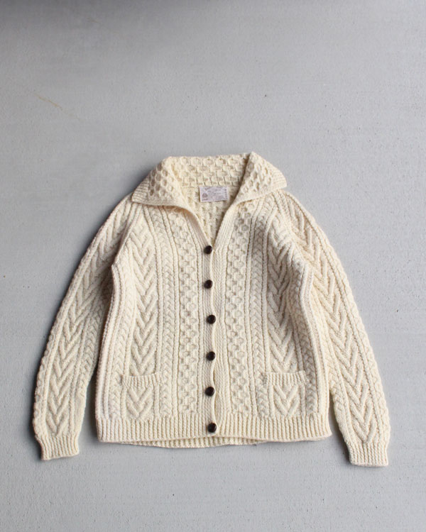 Vintage 80s Fisherman Wool Cardy (WOMEN M)