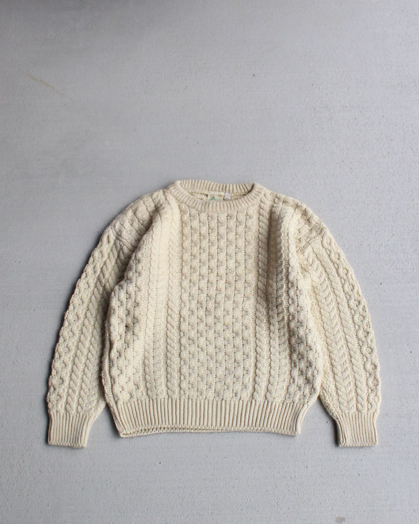 Vintage 80s Fisherman Wool Sweater (XS）
