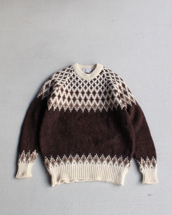 Vintage 80s Nordic Pattern Wool Sweater (WOMEN)