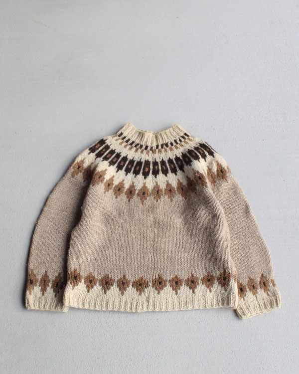 Vintage 80s Nordic Pattern Wool Sweater (WOMEN)