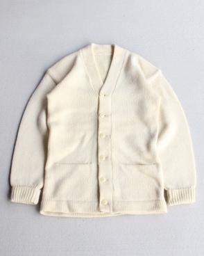 Vintage 70s Natural Blank Wool Cardy (XL)