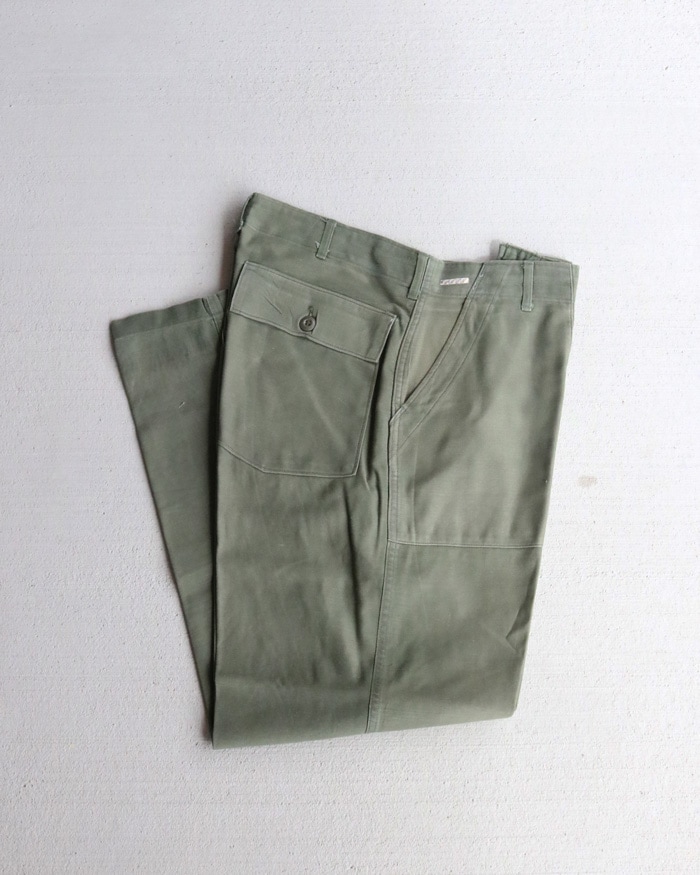 Vintage 70s U.S.ARMY Sateen Trousers OG-107 (W34xL30)