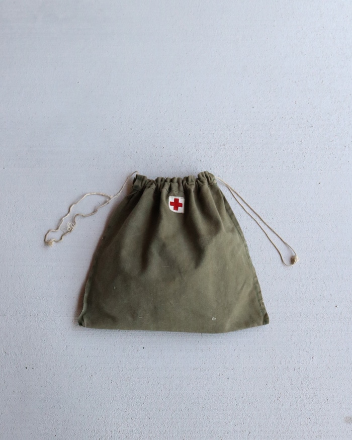 Vintage 40s "AMERICAN RED CROSS" Drawstring Bag