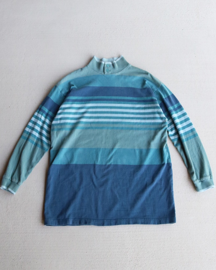 Vintage 90s Stripe L.L.Bean High-Neck Shirts (L)
