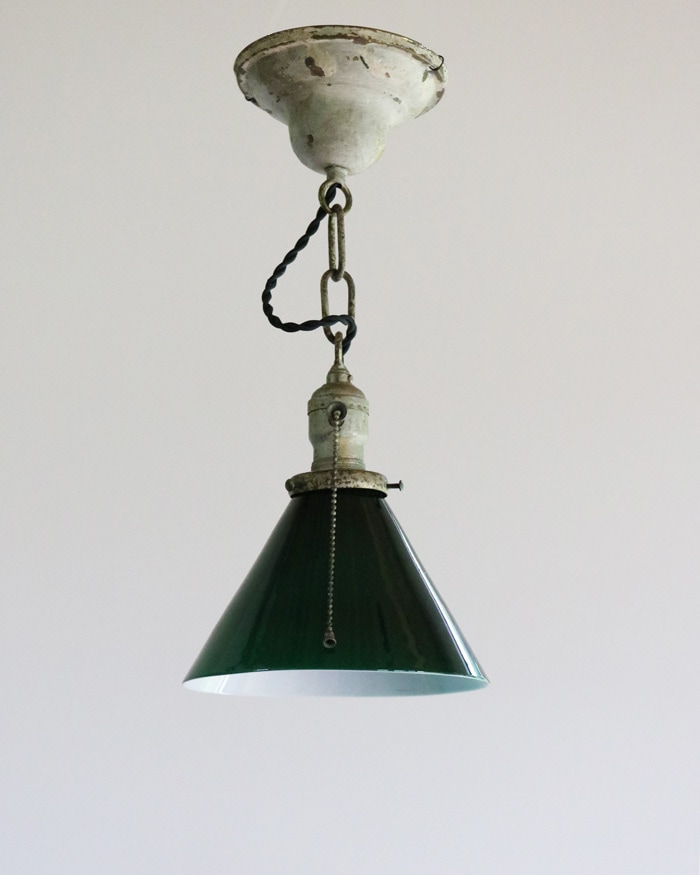 Green Glass Lighting Fixture｜グリーンガラス ライト器具