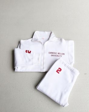 Vintage 60s White RUSSELL SOUTHERN Full Zip Sweat Set-up (S)