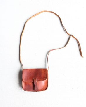 Vintage 80s Leather Crossbody Bag