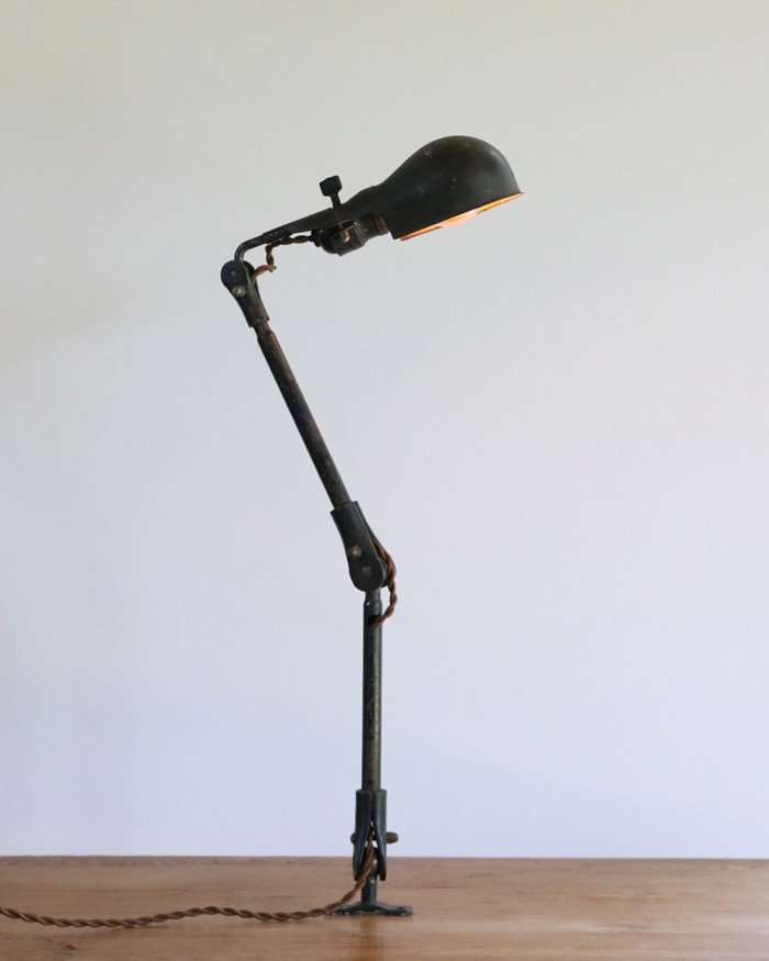 アンティーク スチールアームライト インダストリアル Ball-Jointed Industrial Lamp|ボールジョイント