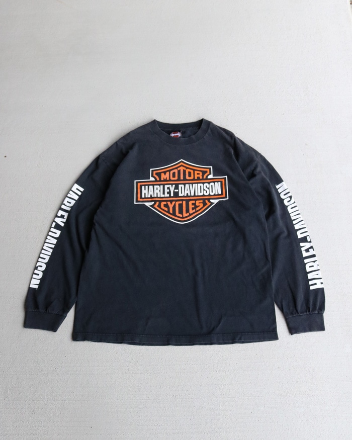 Vintage Y2K Black HARLEY-DAVIDSON Long Tee (XL)