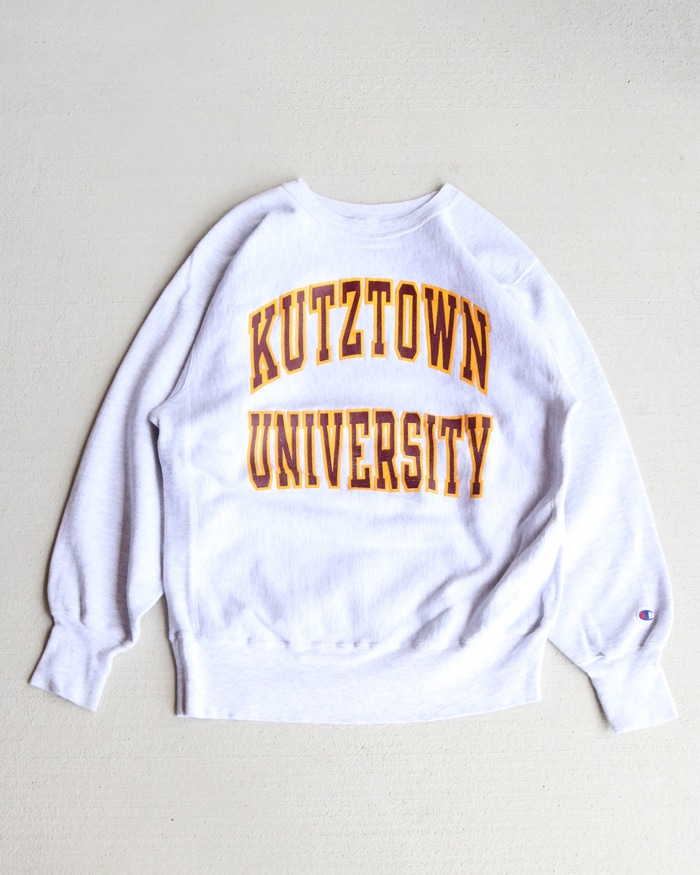 Vintage 90s Heather Gray CHAMPION Reverse Weave Crewneck "KUTZTOWN UNIV."(XL)