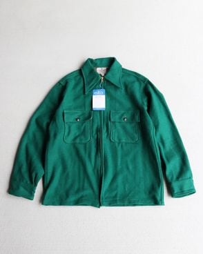 Deadstock 50s PILGRIM Zip Front Wool Shirt (15 1/2)