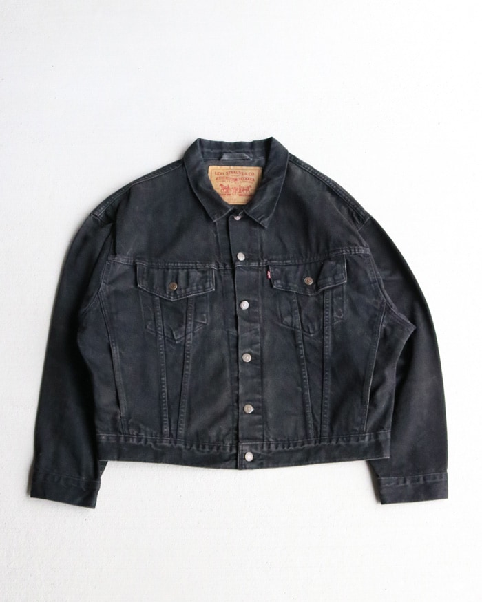 Vintage 90s Black LEVI'S 70598-4159 Denim Jacket (L）