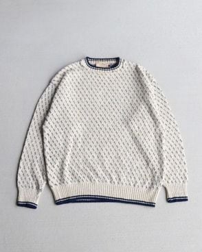 Vintage 80s Natural L.L.BEAN Birdseye Cotton Sweater (L)