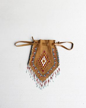 Vintage 70s Native American Inspired Beaded Medicine Bag