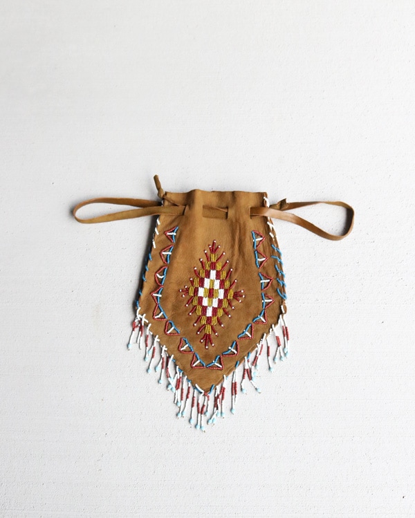 Vintage 70s Native American Inspired Beaded Medicine Bag