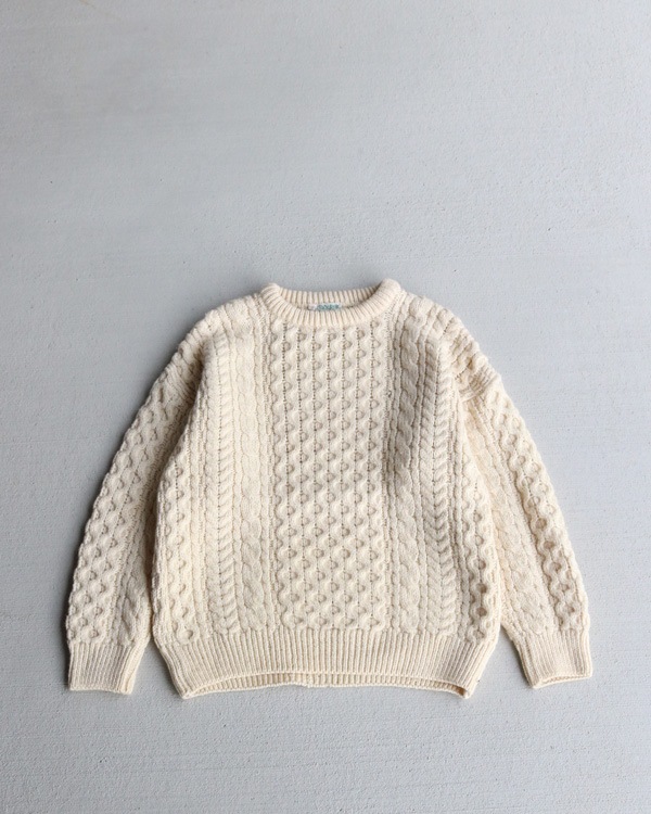 Vintage 80s Fisherman Wool Sweater (S）