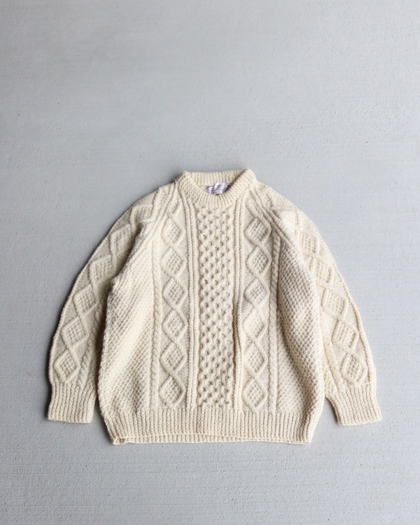 Vintage 80s Fisherman Wool Sweater (M）