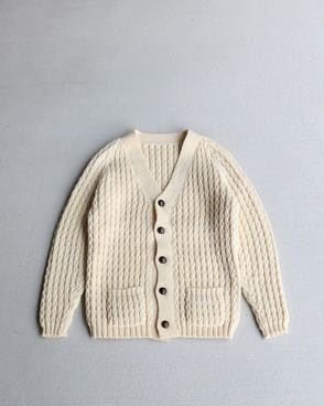 Vintage 80s Fisherman Wool Cardy (M)