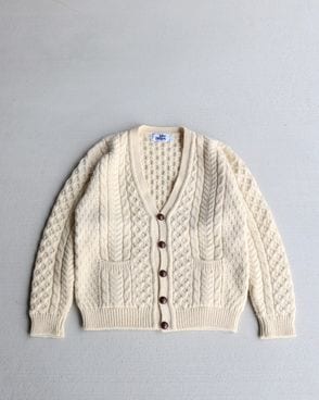 Vintage 80s Fisherman Wool Cardy (M)