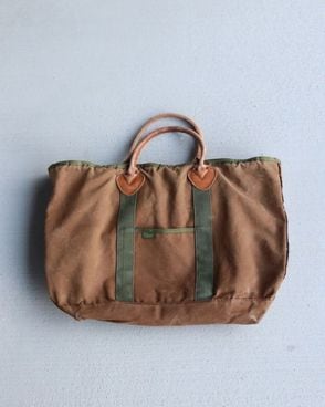 Vintage 80s Navy L.L.BEAN Canvas Tote (L)