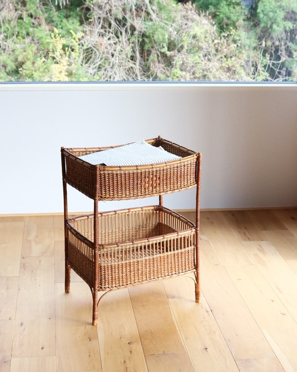 Rattan Stand Basket STB-001｜ラタン 脱衣かごスタンドタイプ STB-001