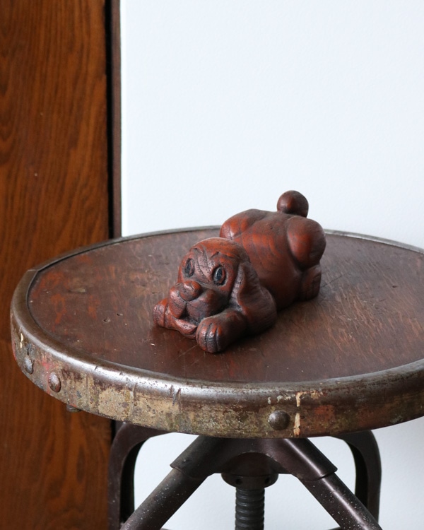 Wood Carving Folk Art Dog｜木彫りのドッグオーナメント