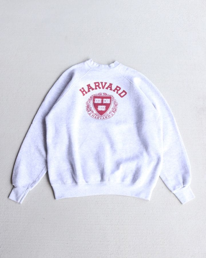 Vintage 80s Heather Gray TULTEX Crewneck "HARVARD"(L)