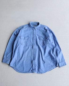Vintage 80s Blue WOOLRICH Chamois Shirt (XL)