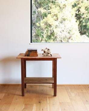 Wooden Work Table with Lower Shelf �����ܤθŤ������ʲ���ê�դ���