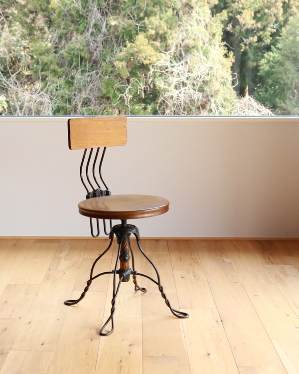 “TONK MFG. CO.” Twisted Wire Office Stool / c.1910|「TONK MFG. CO.」 ツイステッドワイヤー オフィススツール(1910年頃)