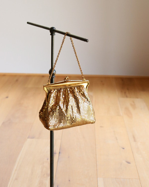 "WHITING & DAVIS CO." Gold Chain Purse w/Box｜"WHITING & DAVIS CO." ゴールドチェーンパース
