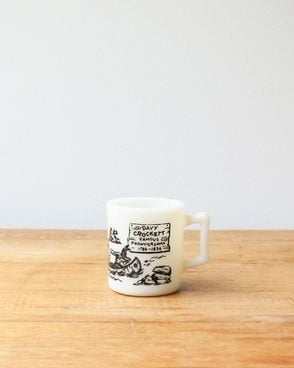 "DAVY CROCKETT" Heavy Milk Glass Mug��"DAVY CROCKETT" �ߥ륯���饹�ޥ�