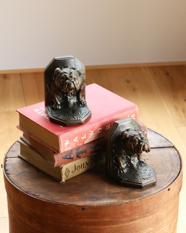 c.1930s Spelter Bulldog Bookends｜1930年代頃 スペルター製 ブルドッグ ブックエンド