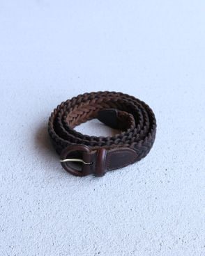 Vintage 90s Brown Braided Leather Belt (42 105cm)