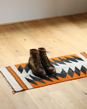 Navajo ナバホ オールド ラグ マット ブラック ベージュ 2pcセット RUG
