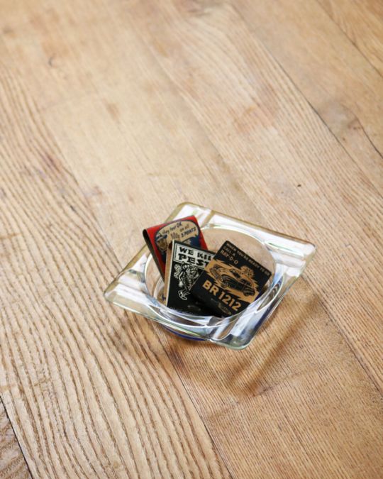 c.1950s "City Blue Print Co." Glass Advertising Ashtray｜1950年代頃 "City Blue Print Co." ガラス アドバタイジング アッシュトレイ
